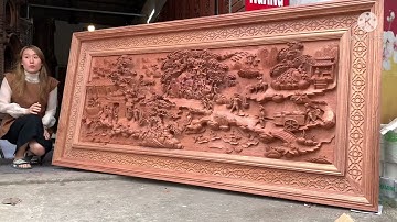 Mẫu tranh Đồng Quê đục tay kênh bong gỗ hương đá đẹp nhất năm 2021|tranhgodainghiep