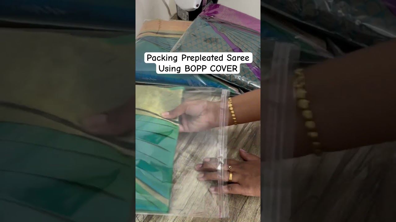Packing Prepleated Saree Using BOPP COVER | The Sareedrapist Chennai By JESI