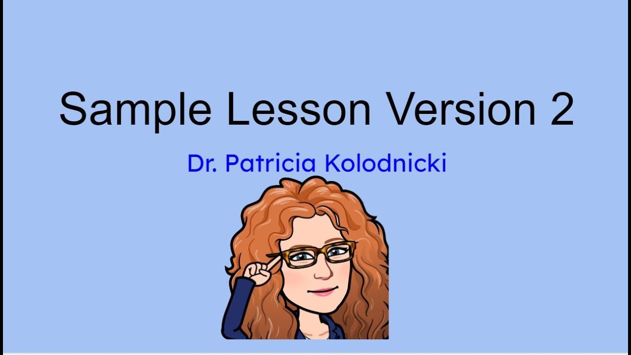 Sample Lesson Version 2 - YouTube