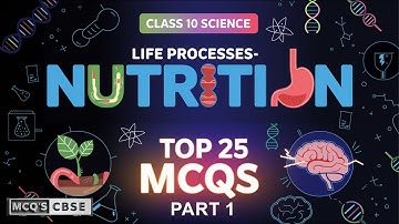 MCQ CLASS 10 SCIENCE CHAPTER 6 LIFE PROCESSES  NUTRITION NCERT