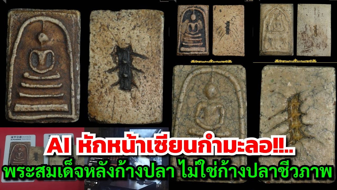 "AI" หักหน้าเซียนกำมะลอ!!...T.0808936924 พระสมเด็จหลังก้างปลาไม่ใช่ก้างปลาชีวภาพจากปลา @ สยามสมเด็จ