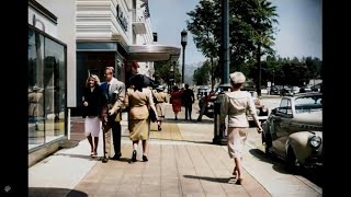 Old Los Angeles. 1940s in colour. How did people dress at that time.