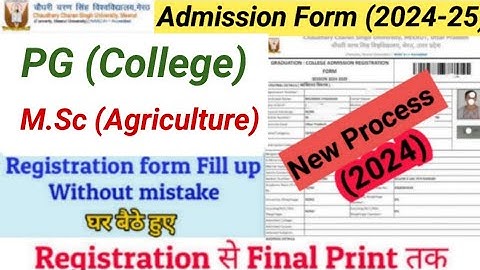 How to fill CCS University Admission Form 2024  | CCSU M.Sc (Agriculture) Admission Form fill up