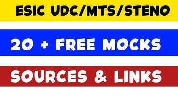 Esic UDC / MTS / Steno Free Mock Test || Free Mocks Sources and Links