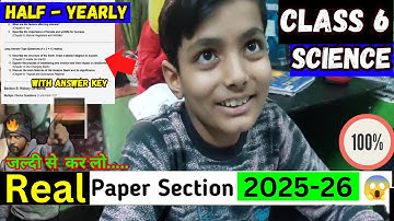Class-6 Science/ Half Yearly Exam Question Paper || Model Paper For Session 2025-26 ||