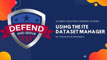 Using the AGS ITE DataSet Manager