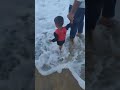 Aleef's 1st beach walk at 1 year🌊👣 #quthubsgallery