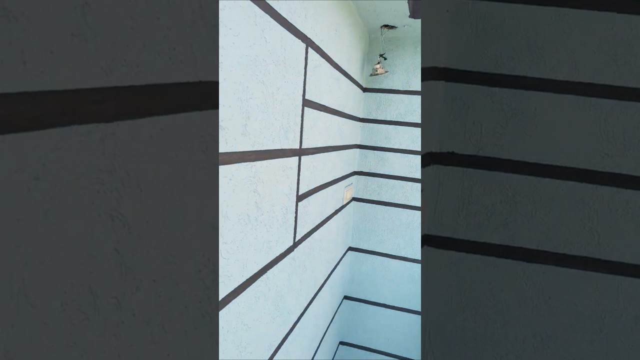 dark grey colour first court masking tape design Deewar#wallpainting #art #homedecor #viralvideo