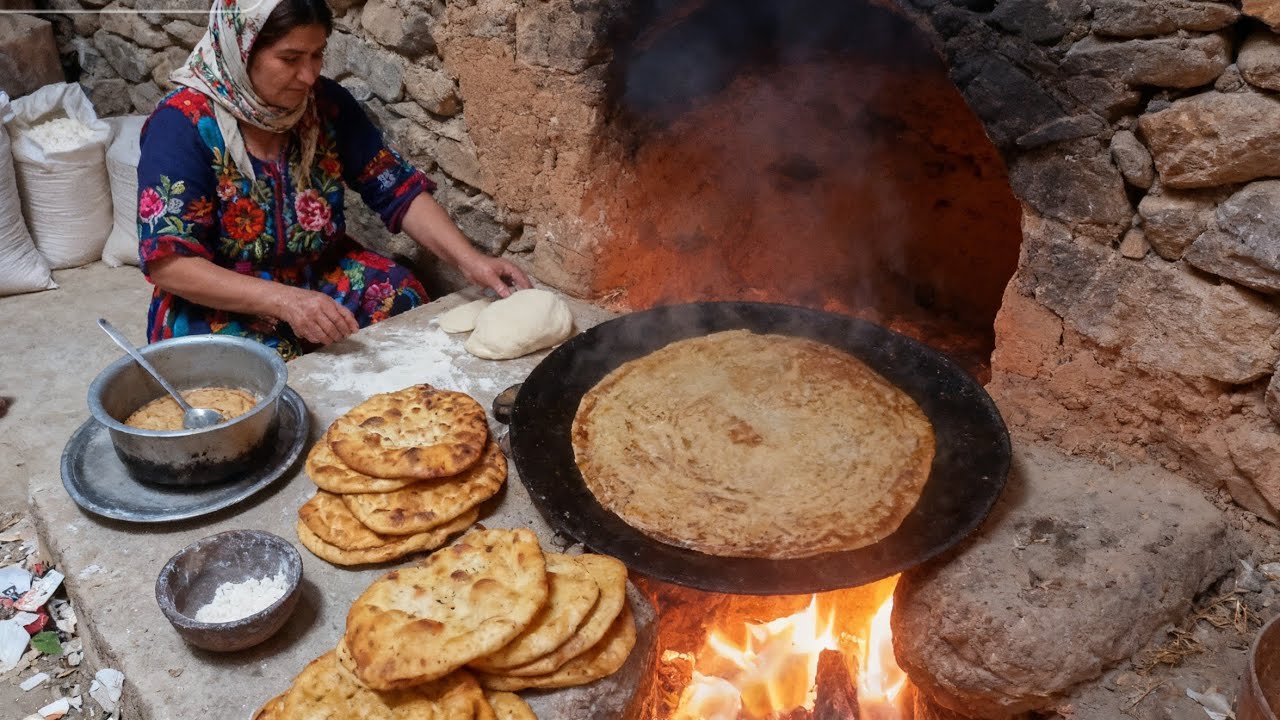 Traditional Soft Bread Cooked Over Fire 🔥