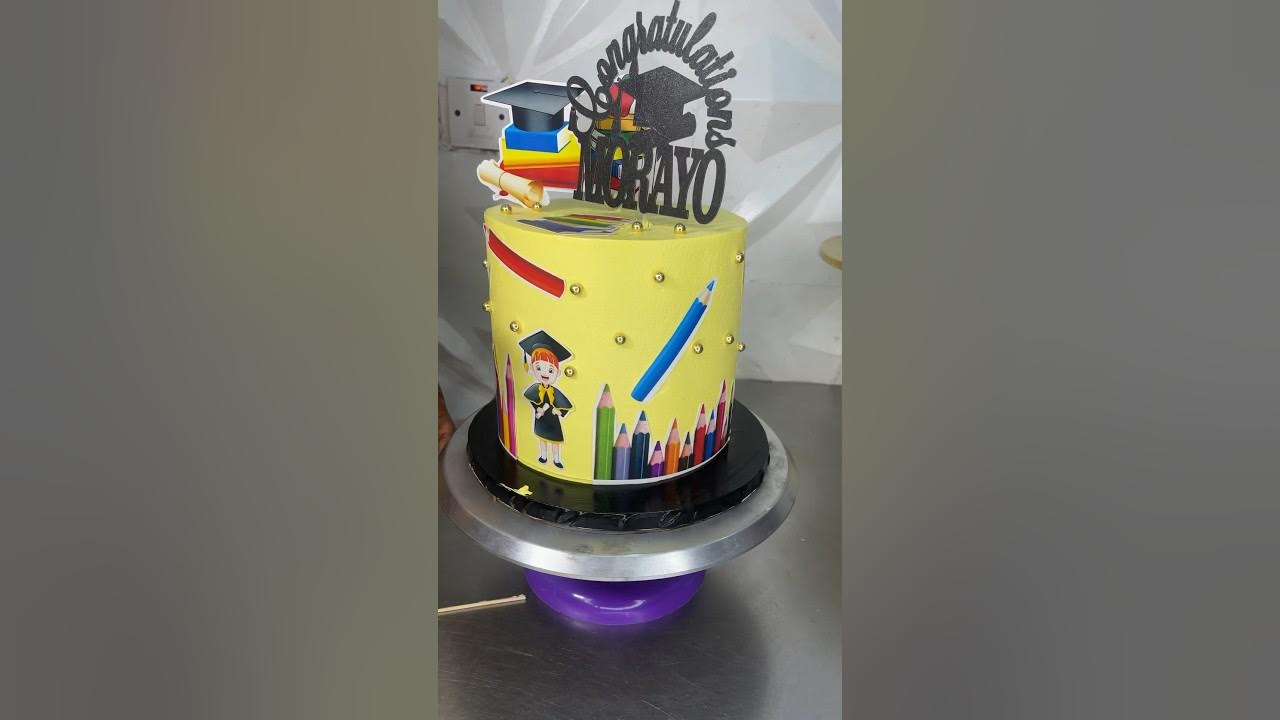 EASIER WAY TO MAKE A WHIPPED CREAM GRADUATION CAKE YouTube