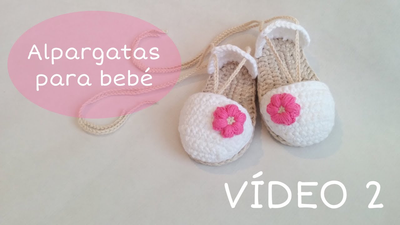 Sandalias o alpargatas para bebé tejidas a crochet (VIDEO II)