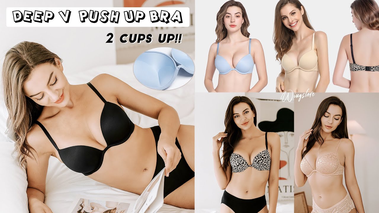 Push up Deep V Plunge Multiway Bra Reviews WINGSLOVE YouTube