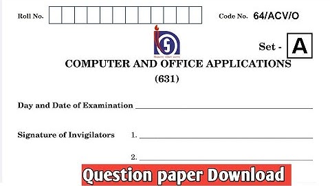nios computer office applications (631) important questions paper, computer office applications nios