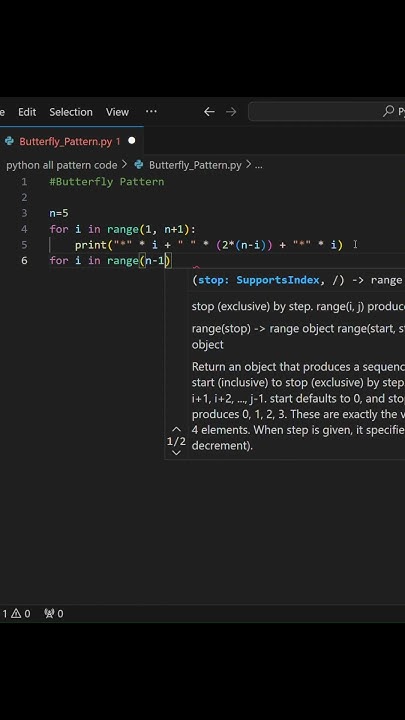 Master the Butterfly Pattern in Python | Step-By-Step Coding Tutorial# ...