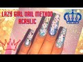 lazy girl method with acrylic/ lazy girl nail method for beginners/ lazy girl nail method no filling