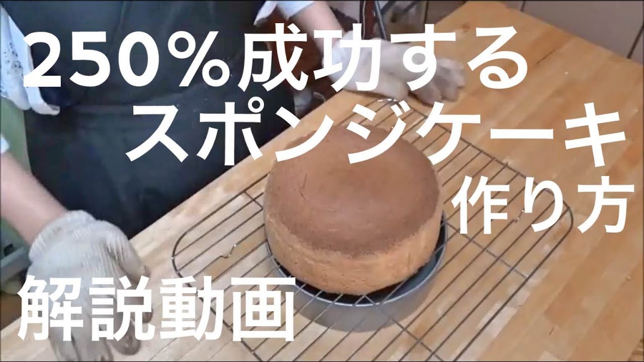 250 成功するスポンジケーキの作り方 解説動画 Sponge Cake Youtube