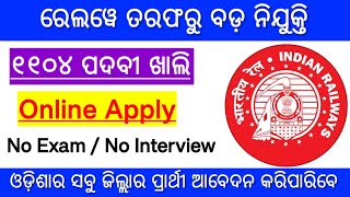 RRC NER Recruitment 2023 Apply Online | Total Post - 1104 | Railway New Vacancy 2023 | Odisha Job