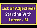 List of adjectives words starting with letter  m