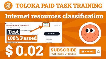 Internet resources classification Test Toloka (English). 0.02$ Per Task, 100% Passed