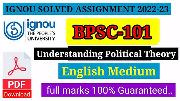 ignou bpsc 101 solved assignment 2022-23 ignou solved assignment bag bhag bcom pdf
