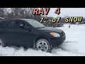 Toyota RAV 4 in Snow off  road.