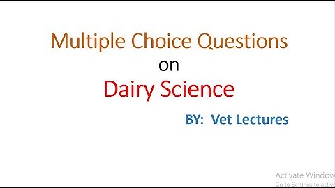 Multiple Choice Questions ( MCQ) on Dairy science - Part 2 #vet  #veterinary #icar