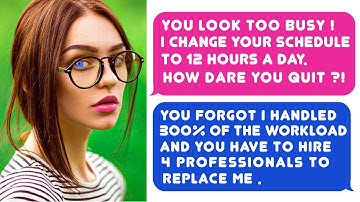 Boss Forgot Who I Am & CHANGES my Schedule to 12 HR a Day. I Handled 300% of Workload & I Quit. r/EP