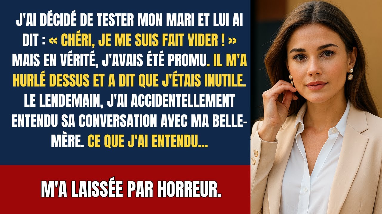 J’ai dit à mon mari : « Je me suis fait virer ! » — sa réponse a tout changé