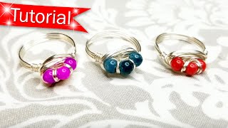 TUTORIAL - MAKE This Triple Bead Wire Wrapped Ring