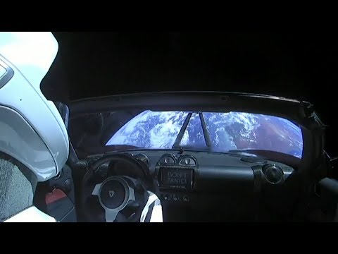 Elon Musk launches a car into space