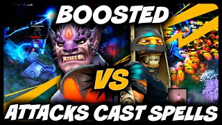 Attacks Cast Spells VS Boosted!!