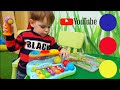 Egor plays with colored balls on the playground for kids Educational videos for kids