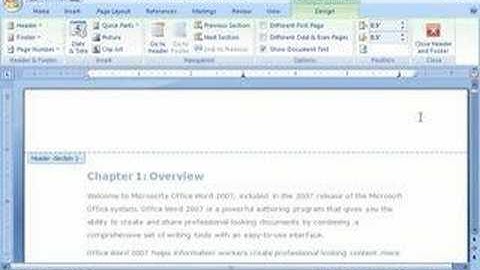 Word 2007 Demo: Part 2, Use headers and footers