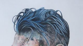 Drawing Wet hair(narrated tutorial) using erasers and colored pencils