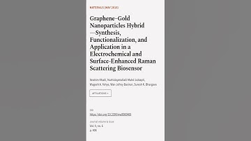 Graphene–Gold Nanoparticles Hybrid—Synthesis, Functionalization, and Application in a... | RTCL.TV