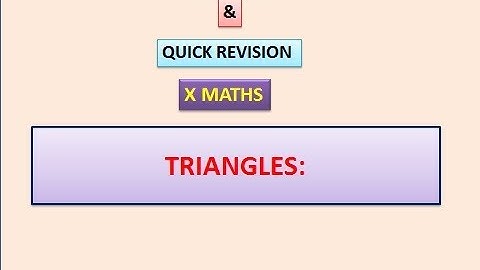 X MATHS | TRIANGLES | STATE | CBSE  | QUICK REVISION | MIND MAP | CONCEPT MAP |