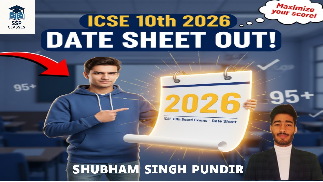 ICSE CLASS 10TH 2026 DATE SHEET ANNOUNCED || 95+ IN ICSE BOARDS || #icse #datesheet 