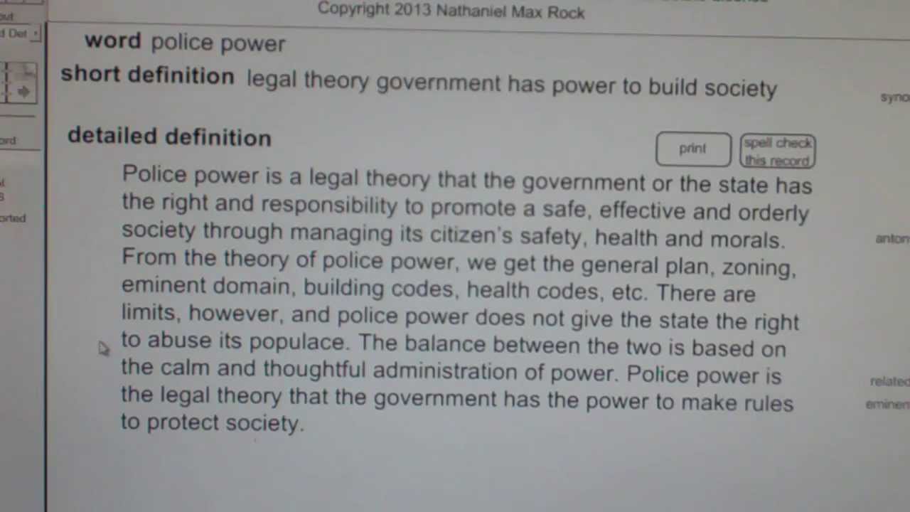 police power Real Estate License Exam Study Guide