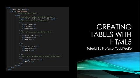 VSCode Tutorial: How to Create Tables with HTML 5