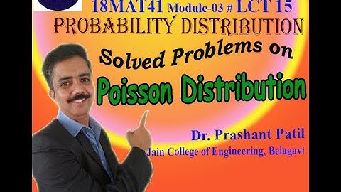 Solved Problems on Poisson Dist. | Poisson Distribution |Probability Distribution|Dr Prashnat Patil