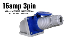 16Ampere 3Pin Wall Mount Industrial Plug And Socket