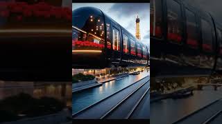 A romantic ride above Paris — elegance on rails #aivideo #ai #videodiary #shortsvideo #aiart #ai