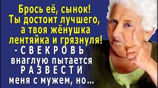 - Брось её, она лентяйка! - СВЕКРОВЬ пытается РАЗВЕСТИ меня с мужем, ради дома своего сына