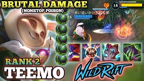 TEEMO 100% MONSTER AP DAMAGE!  ANNOYING NONSTOP POISON - TOP 1 GLOBAL TEEMO BY犬に追いかけられる夢 - WILD RIFT