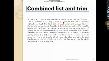 Combined list and trim #ship #list #trim #longitudinal stability #stability