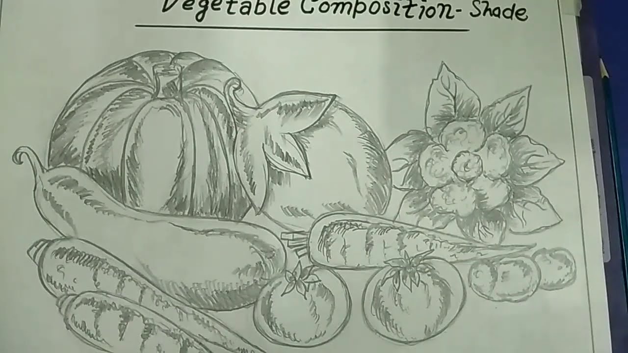 Update 102+ vegetable composition drawing