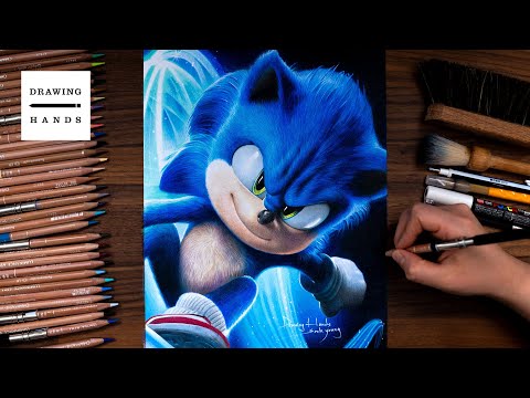 Drawing Sonic the Hedgehog 2 - Sonic [Drawing Hands]