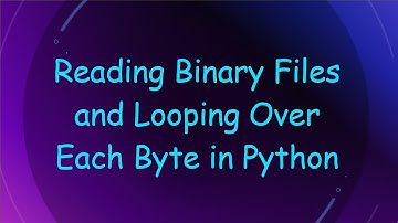 Reading Binary Files and Looping Over Each Byte in Python