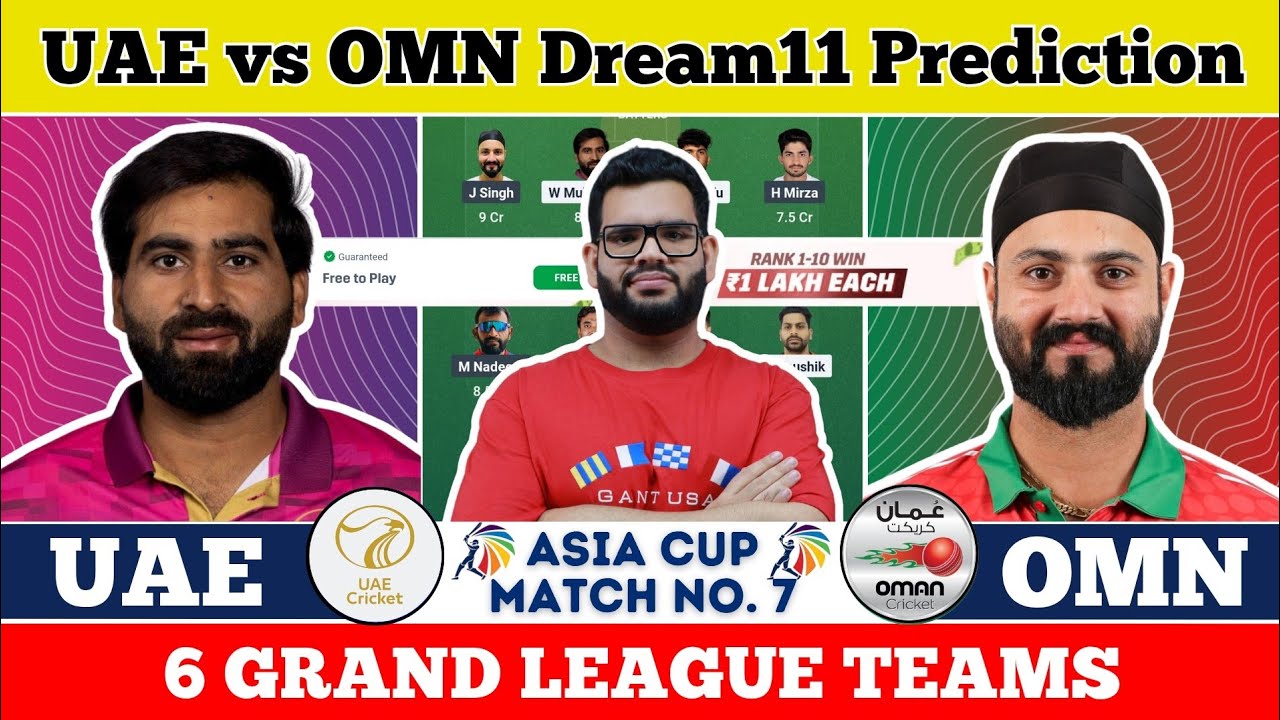UAE vs OMN Dream11 Prediction|UAE vs OMN Dream11 Team|UAE vs OMN Asia Cup| 