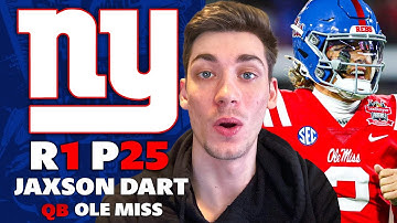 Giants Fan Reacts to Jaxson Dart 2025 NFL Draft